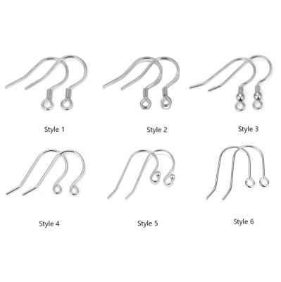 China Jewelry Making Wholesale DIY Earring Suppliers Simple Styles 925 Sterling Silver Wire Earring Hooks For Making Jewelry Accessories for sale