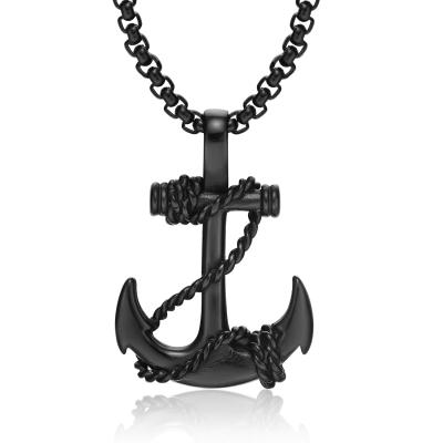 China Wholesale Personality Mens Punk Stainless Steel Anchor Jewelry Necklace Pendant Silver for sale