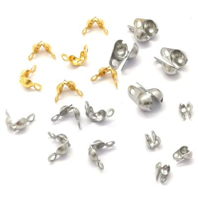 China Fashionable Jewelry Findings Stainless Steel Rope Ends Clamshell Open Crimp Bead Tips Jewelry Findings For Bead Bracelet Necklace Jewelry Making for sale