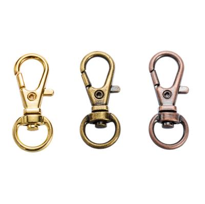 China Fashionable Jewelry Findings New Zealand Metal Key Chain Rose Gold Plated Jewelry Lobster Claw Swivel Clasps for Key Ring Making for sale