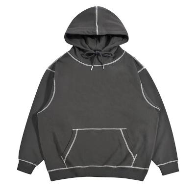 China Solid Color Windproof Contrast Fleece Drop Shoulder Designer OEM Quilting Hoodie for sale