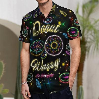 China Anti Pilling Men's Funny Donut Shirt Hawaiian Shirt Button Down Shirt for sale