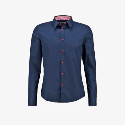 China Kent Collar Plain Button Up Anti-pilling Long Sleeve Cotton Formal Slim Fit Men's Shirts Customize Multiple Colors for sale