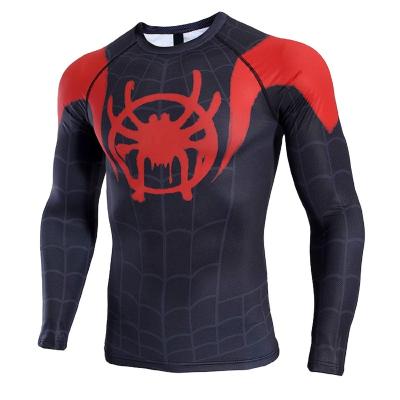 China Anti Wrinkle Spider3D Printed T Shirts Men Compression Shirts for sale