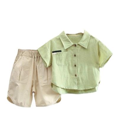 China Boys Clothing Summer Casual Suit 2022 New Children Short Sleeve Shirt Baby Two-piece Fashion Clothes for sale