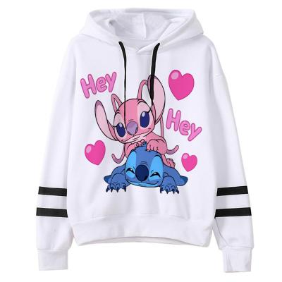 China Women's Breathable Cartoon Ohana Stitch Kawaii Stitch Graphic Streetwear Anime Sweatshirts Lilo Stitch Unisex Korean Female for sale