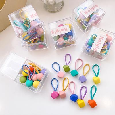 China A Hot Selling Hair Tie Candy Color Ponytail Cute Hair Elastic Bands Children Elastic Hair Bands For Kids Baby Accessories for sale