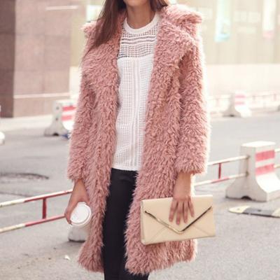 China Wholesale Breathable Pink Winter Fashion Warm Tops Teddy Bear Coat Long Women Jacket Coats Faux Fur Coat 2021 for sale