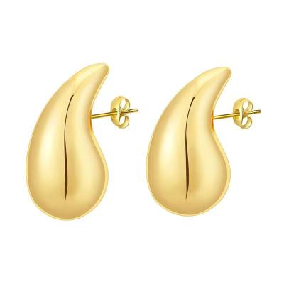 China 2023 TRENDY Designer Hollow Earring 18k Women Stainless Steel Gold Plated Water Drop Earrings for sale