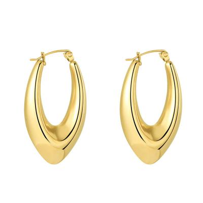 China Fashionable Hot Sale Fashion Designer Hollow Earring 18k Women Teardrop Stainless Steel Gold Plated Water Drop Earrings for sale