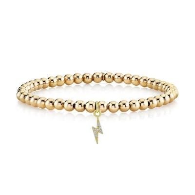 China CLASSIC Custom Handmade Beads Bracelet Fashion DIY Gold Inspired Stretch Letter Bead Bracelet High Polished Beaded Jewelry for sale