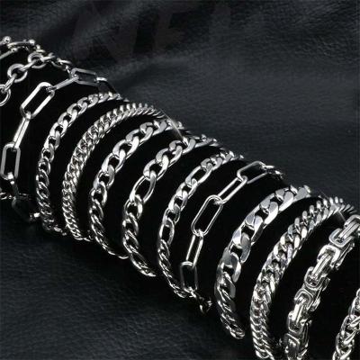 China SB RINNTIN FASHION Finding Men's Custom Hip Hop 925 Sterling Silver Chain Cuban Link Chain Bracelet Pulsera Bracelet Men Jewelry for sale