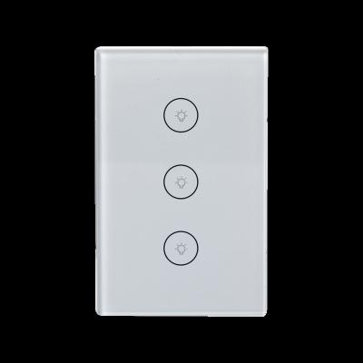 China Luxury All Touch Switch Light Switches USA Thailand Tuya 3Gang Wifi Smart For Home AutomationWith Google Alexa Remote Control Light Wn for sale