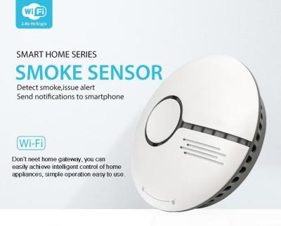 China TUYA WIFI Smoke Detector Remote Control Sensor Detect Smoke And Send Alarm Push Notifications With App Ready To Ship for sale