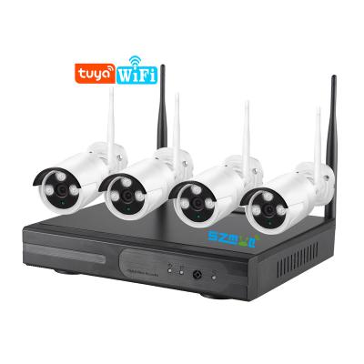 China WiFi Tuya NVR Kit Cmos Sensor Night Vision For Indoors 4 Channel 1080P Smartlife CCTV Wifi NVR Kit IP66 Waterproof Tuya NVR Kit MYQ-6204-FN for sale