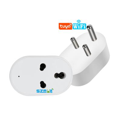 China Energy Monitoring Single Wifi Power Socket Energy Monitoring Smart Tuya Smart India Type Electric Tuya Smart Plug IN 16A Socket Outlet for sale