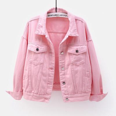 China Waterproof Women's Basic Clothing Jackets Denim Jacket Coat Outerwear Woman Clothes Casual Long Sleeve PocketsBat Solid Ladies Female Female for sale