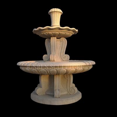 China European Outdoor Antique Granite Garden Decoration Water Fountainl 2Tier Stone Water Fountain for sale