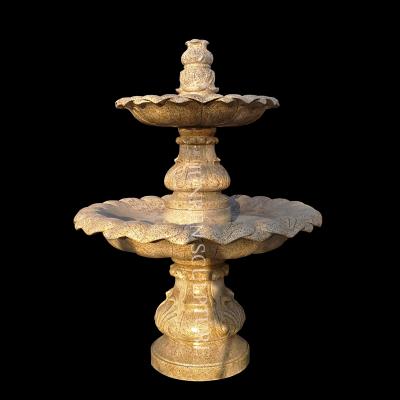 China European Outdoor Antique Granite Garden Decoration Water Fountainl 2Tier Stone Water Fountain for sale