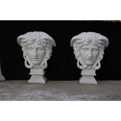 China Factory Price European Hand CarvedMedusa Head Marble Bust Sculpture for sale