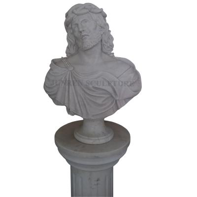 China Factory Price EUROPEAN Hand Carved Marble Stone Jesus Head Statue Sculpture of Jesus Bust Statue Sculpture Marble for sale