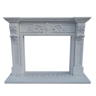 China European factory price marble stone fireplace mantel with flowers for decoration for sale