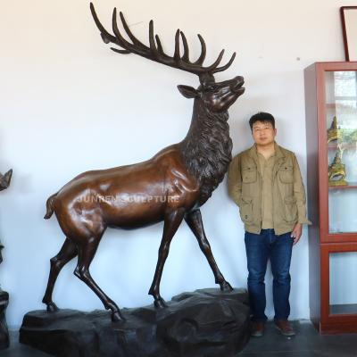 China Europe Factory Price Life Size Bronze Deer Statue For Garden for sale