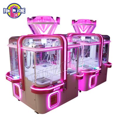 China Coin Operated Crane Claw Machine Mini Players Happy Claw Machine Time 4 Crane Vending Machine for sale