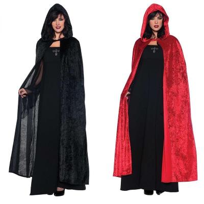 China Wholesale Hooded Cloak Long Dress Christmas Halloween Cosplay Party Costume Adult Cosplay Party Use Halloween Costume for sale