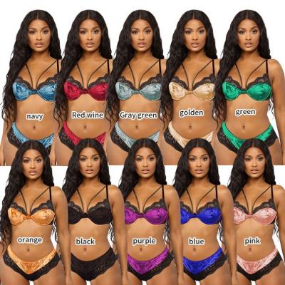 China Wholesale Breathable Plus Size Bra And Brief Sets Sexy Lingerie Custom You Design Lace 2 Pieces Set Women for sale