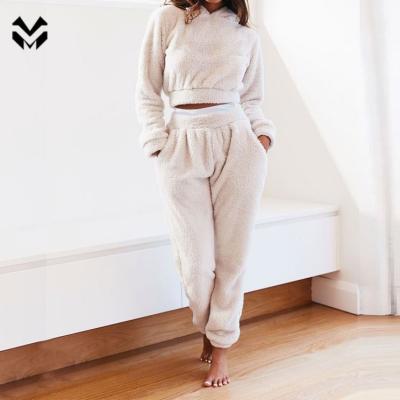 China Wholesale High Quality Winter Sleepwear Thermal Women Sleepwear Sets Teddy Pants Womens Pajamas Lounge Sleepwear for sale