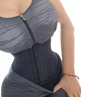 China Breathable Body Shaper Private Label 9 Steel Boned Adjustable Hooks Waste Tummy Control Slimming Trainer Plus Size Latex Waist Body Shaper for sale