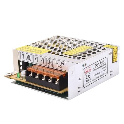 China High Quality SMUN S-15-5 5V 3A DC Output Power Supply With Full Range Input 99*97*35mm for sale