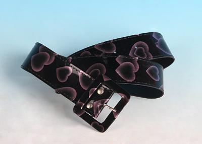 China Cheap Female  Heart printed Iron bucket PU Belts for sale