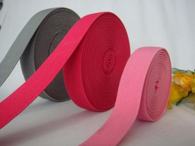 China Solid color Yarn dye Flat Elastic Ribbons for sale