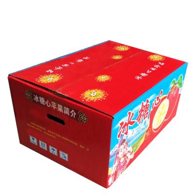 China Recycled Materials Factory Customized Exquisite Logo Corrugated Box Hardened Board Apple Fruit Box for sale