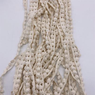 China Viable Wholesale Beige Lace Ribbon Crochet Lace Cotton Lace Trim Trim Wedding 10mm Wide for sale