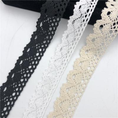 China Cotton lace crochet ribbon lace width 25mm lace trim viable cluny wedding for baby and kid clothes for sale