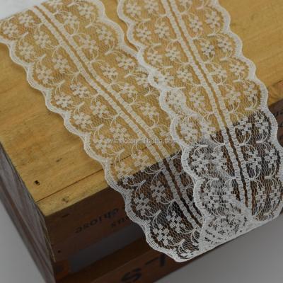 China Sustainable hot sale non decorative stretch nylon lace trim for dress decorationwide: 4.5cm for sale