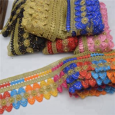 China Sustainable Embroidered Pattern Lace Nigeria Venice Trim African Lace To Trim Wide 11CM for sale