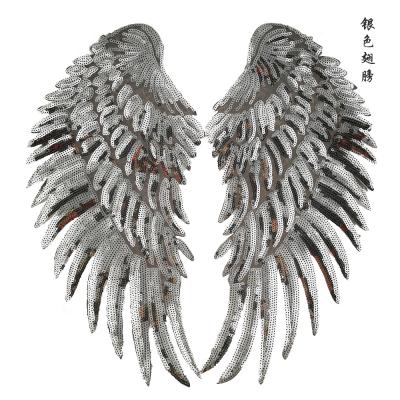 China Diy Viable Sequin Patch Wing Custom Wings Shaped Applique for sale