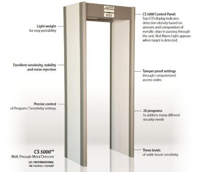 China Microprocessor Technology CS 5000 Walk Through Metal Detector Width 35