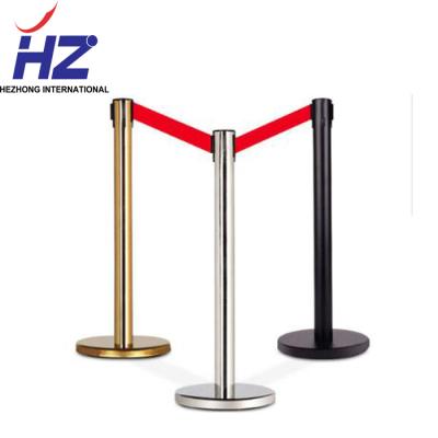 China Queue Barrier Hotel Airport Stainless Steel Silver Gold Rack Mail With 2M Retractable Belt for sale