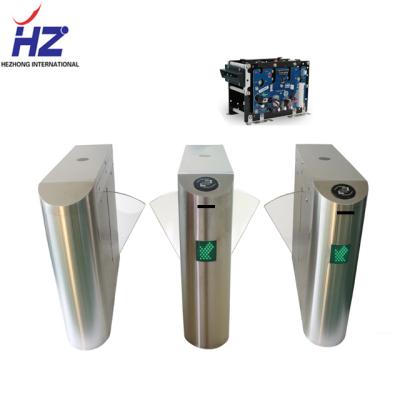 China 304 Stainless Steel Two Way Electronic Card Collector Flap Barrier Turnstile Gate for sale