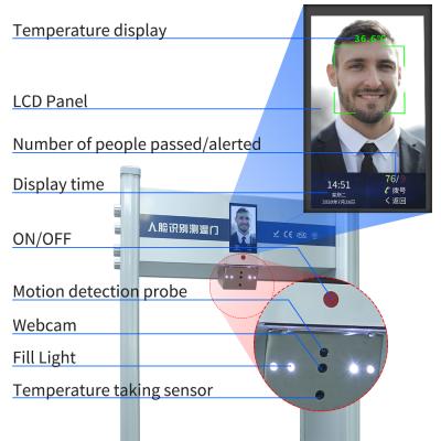 China Motion Detection Smart 8' Biometric Detection Touch Screen Face Recognition Display Camera Temperature Measurement Security Door Access Control for sale