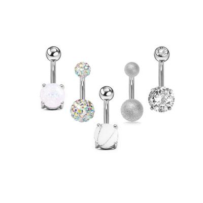 China Delivery Immediately Piercing Jewelry Stainless Steel Belly Rings Belly Piercing Multiple Shape Body Jewelry Set for sale