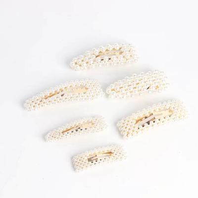 China Popular Luxury High Quality Imitation Pearl Hair Clip Round Square Shape Triangle Shape Star Hairpin for sale