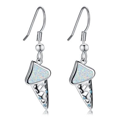 China Christmas Environmental Friendly Jewelry Drop Earrings Ice Cream Earrings Women Blue Opal Jewelry for sale