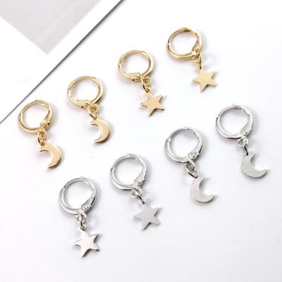 China BOHEMIA 2020 fashion moon star earrings stainless steel gold tiny earrings wholesale for sale