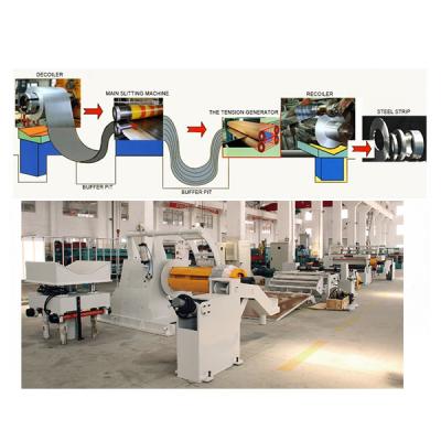 China Metal coil cutting 4x1350mm automatic coil slitting line steel slitting line machine high precision for sale